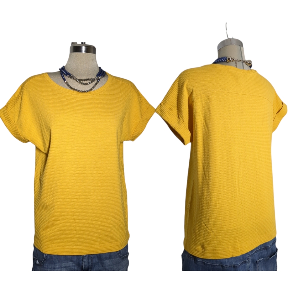 Mario Serrani Italian yellow Short Sleeve Top Size M
